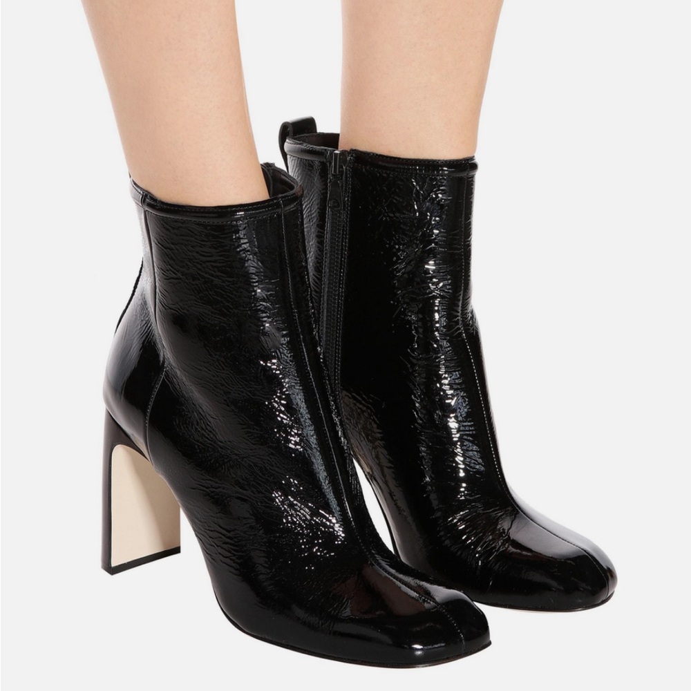 RAG & BONE Ellis Black Patent Leather Boots Ankle Booties
